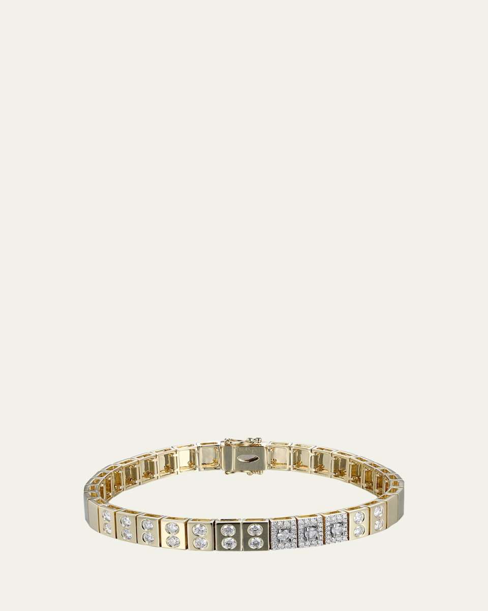 14K Yellow Gold l'Ego ID Diamond Tennis Bracelet
